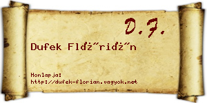 Dufek Flórián névjegykártya
